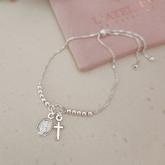 Pulsera Regulable Virgen Cruz - Colección Plata